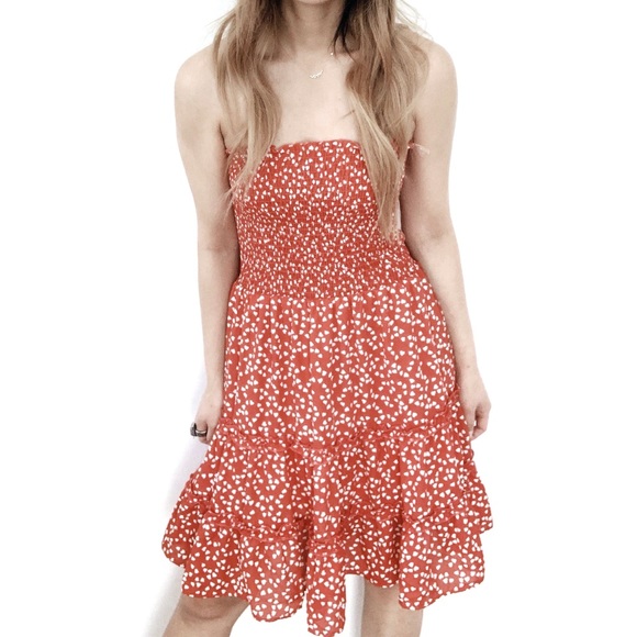 Dash of Pink Dresses & Skirts - ✨HP✨ Smocked Mini Summer Dress Red Heart